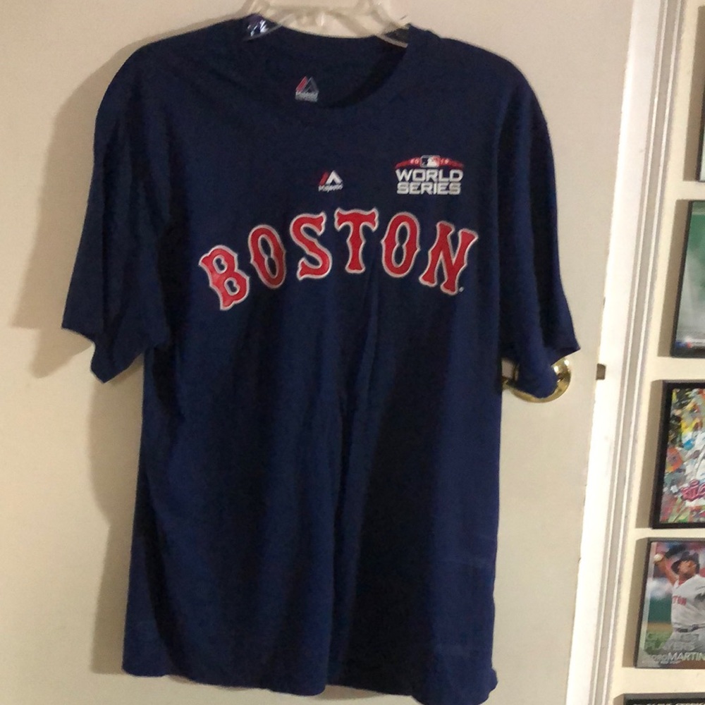 Boston Red Sox MLB Majestic 2018 World Series Andrew Benintendi Tre Shirt Mens L